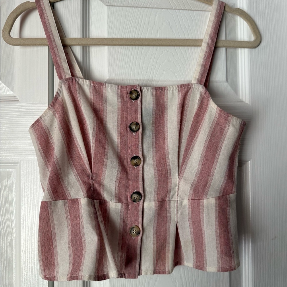 Striped Button-Down Women’s Top